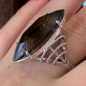 Vintage Sterling Silver Smoky Quartz
